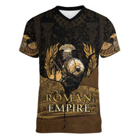 Roman Empire Women V-Neck T-Shirt Centurion Colosseum - Wonder Print Shop
