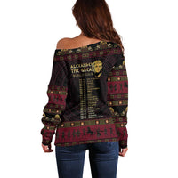 Macedonian Empire Off Shoulder Sweater Alexander The Great World Tour - Wonder Print Shop