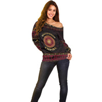 Macedonian Empire Off Shoulder Sweater Alexander The Great World Tour - Wonder Print Shop