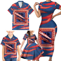 Personalized Italy Calabria Family Matching Short Sleeve Bodycon Dress and Hawaiian Shirt Piccantino Vintage Style