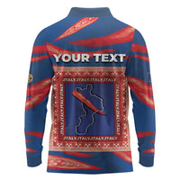 Personalized Italy Calabria Long Sleeve Polo Shirt Piccantino Vintage Style