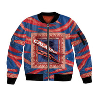 Personalized Italy Calabria Sleeve Zip Bomber Jacket Piccantino Vintage Style