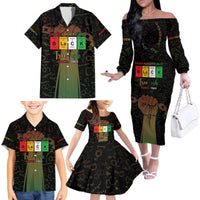 Juneteenth 1865 Family Matching Off The Shoulder Long Sleeve Dress and Hawaiian Shirt Unapologetically Black