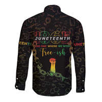 Juneteenth 1865 Long Sleeve Button Shirt Unapologetically Black
