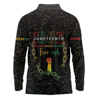 Juneteenth 1865 Long Sleeve Polo Shirt Unapologetically Black