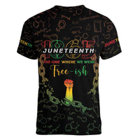 Juneteenth 1865 Women V-Neck T-Shirt Unapologetically Black