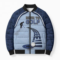 Golf Bomber Puffer Jacket Sporty Style Navy - Wonder Print Shop