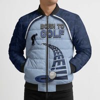 Golf Bomber Puffer Jacket Sporty Style Navy - Wonder Print Shop