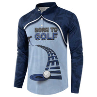 Golf Button Sweatshirt Sporty Style Navy - Wonder Print Shop