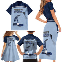 Golf Family Matching Short Sleeve Bodycon Dress and Hawaiian Shirt Sporty Style Navy - Wonder Print Shop