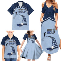 Golf Family Matching Summer Maxi Dress and Hawaiian Shirt Sporty Style Navy - Wonder Print Shop