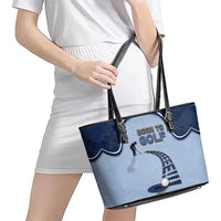 Golf Leather Tote Bag Sporty Style Navy - Wonder Print Shop
