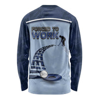 Golf Long Sleeve Shirt Sporty Style Navy - Wonder Print Shop