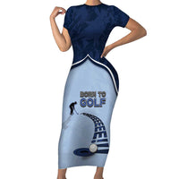 Golf Short Sleeve Bodycon Dress Sporty Style Navy - Wonder Print Shop