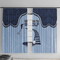 Golf Window Curtain Sporty Style Navy - Wonder Print Shop