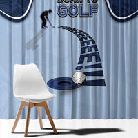 Golf Window Curtain Sporty Style Navy - Wonder Print Shop