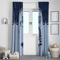 Golf Window Curtain Sporty Style Navy - Wonder Print Shop