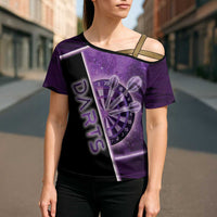 Personalized Darts Cross Shoulder Shirt Galaxy Style Purple - Wonder Print Shop