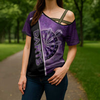 Personalized Darts Cross Shoulder Shirt Galaxy Style Purple - Wonder Print Shop