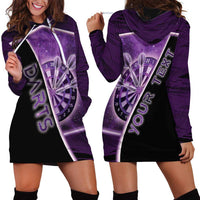 Personalized Darts Hoodie Dress Galaxy Style Purple - Wonder Print Shop