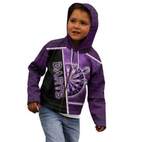 Personalized Darts Kid Hoodie Galaxy Style Purple - Wonder Print Shop
