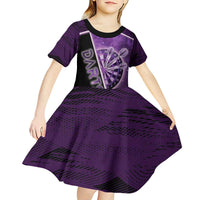 Personalized Darts Kid Short Sleeve Dress Galaxy Style Purple - Wonder Print Shop