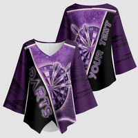 Personalized Darts Kimono Sleeve Blouse Galaxy Style Purple - Wonder Print Shop