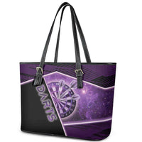 Darts Leather Tote Bag Galaxy Style Purple - Wonder Print Shop