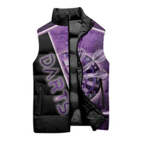 Personalized Darts Sleeveless Puffer Jacket Galaxy Style Purple - Wonder Print Shop