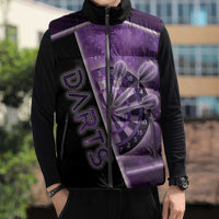 Personalized Darts Sleeveless Puffer Jacket Galaxy Style Purple - Wonder Print Shop
