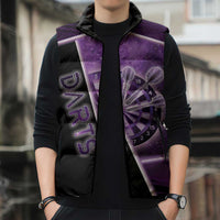 Personalized Darts Sleeveless Puffer Jacket Galaxy Style Purple - Wonder Print Shop