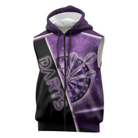 Personalized Darts Sleeveless Zip Hoodie Galaxy Style Purple - Wonder Print Shop