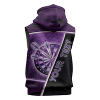 Personalized Darts Sleeveless Zip Hoodie Galaxy Style Purple - Wonder Print Shop