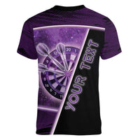 Personalized Darts Women V-Neck T-Shirt Galaxy Style Purple - Wonder Print Shop