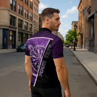 Personalized Darts Zipper Polo Shirt Galaxy Style Purple - Wonder Print Shop
