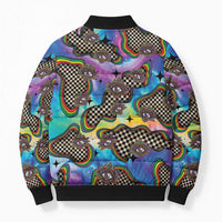 Hippie Bomber Puffer Jacket Psychedelic Third Eye Art - Wonder Print Shop