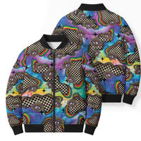 Hippie Bomber Puffer Jacket Psychedelic Third Eye Art - Wonder Print Shop
