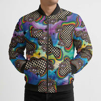 Hippie Bomber Puffer Jacket Psychedelic Third Eye Art - Wonder Print Shop