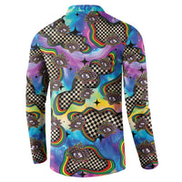 Hippie Button Sweatshirt Psychedelic Third Eye Art - Wonder Print Shop