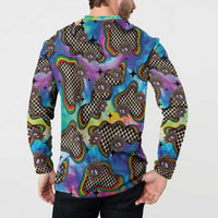 Hippie Button Sweatshirt Psychedelic Third Eye Art - Wonder Print Shop
