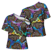 Hippie Cross Shoulder Shirt Psychedelic Third Eye Art - Wonder Print Shop