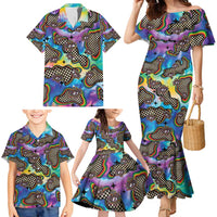 Hippie Family Matching Mermaid Dress and Hawaiian Shirt Psychedelic Third Eye Art - Wonder Print Shop