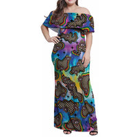 Hippie Family Matching Off Shoulder Maxi Dress and Hawaiian Shirt Psychedelic Third Eye Art - Wonder Print Shop