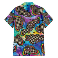 Hippie Family Matching Short Sleeve Bodycon Dress and Hawaiian Shirt Psychedelic Third Eye Art - Wonder Print Shop