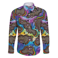 Hippie Family Matching Short Sleeve Bodycon Dress and Hawaiian Shirt Psychedelic Third Eye Art - Wonder Print Shop