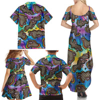 Hippie Family Matching Summer Maxi Dress and Hawaiian Shirt Psychedelic Third Eye Art - Wonder Print Shop