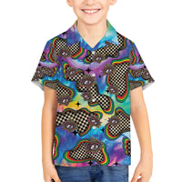 Hippie Family Matching Summer Maxi Dress and Hawaiian Shirt Psychedelic Third Eye Art - Wonder Print Shop