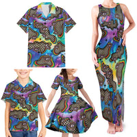 Hippie Family Matching Tank Maxi Dress and Hawaiian Shirt Psychedelic Third Eye Art - Wonder Print Shop