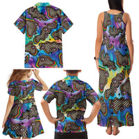 Hippie Family Matching Tank Maxi Dress and Hawaiian Shirt Psychedelic Third Eye Art - Wonder Print Shop