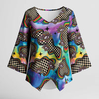 Hippie Kimono Sleeve Blouse Psychedelic Third Eye Art - Wonder Print Shop